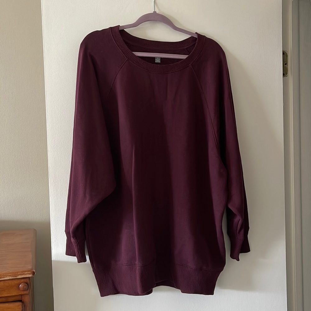 Aerie oversized maroon sweatshirt